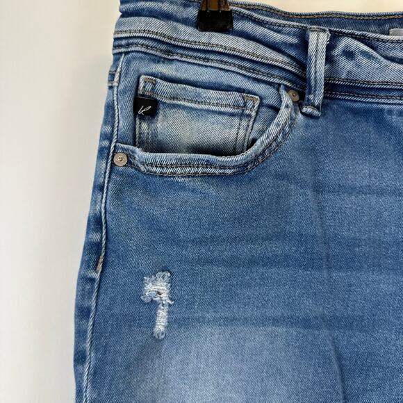 KanCan Estilo Medium Rise Distressed Knee Butterfly Button Jeans Womens 15/31 - Picture 8 of 16